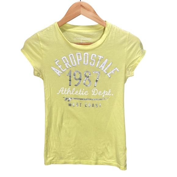 Y2k Aeropostale Top Medium Spellout Graphic Baby Tee Preppy - Picture 1 of 13